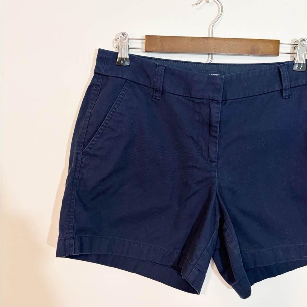 J. Crew Navy Blue Chino Shorts Size 6 100% Cotton - Picture 2 of 6